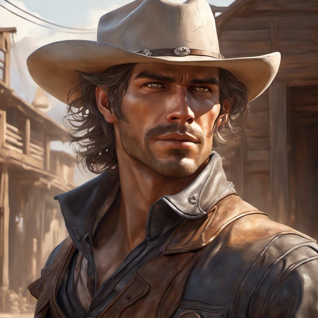 Cowboy in an Western Town - AI Generated Artwork - NightCafe Creator