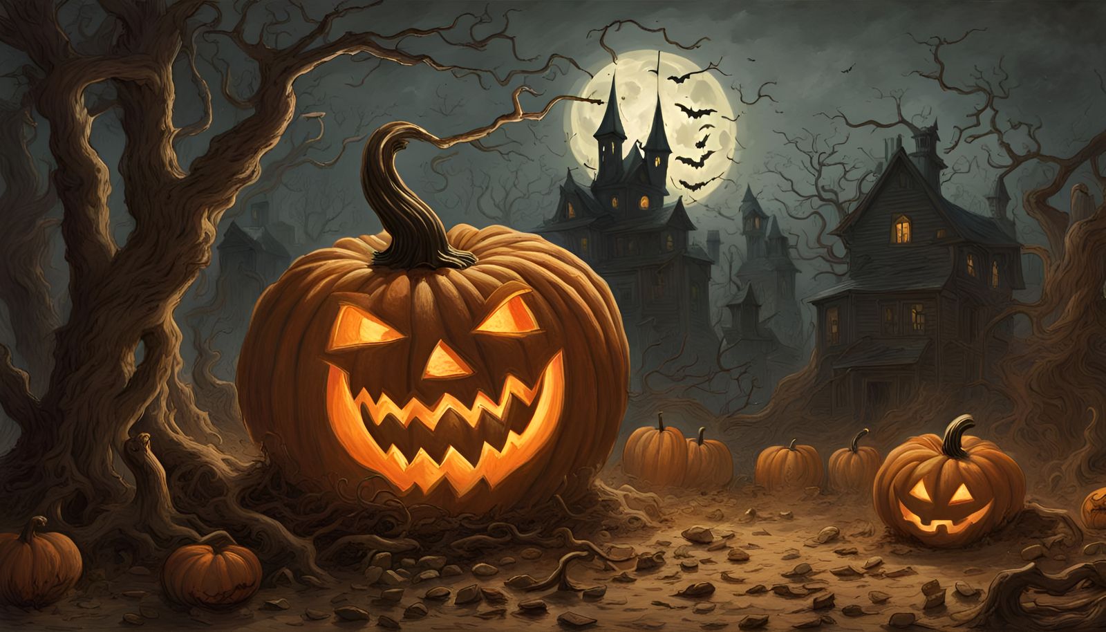 Halloween pumpkin horror - AI Generated Artwork - NightCafe Creator
