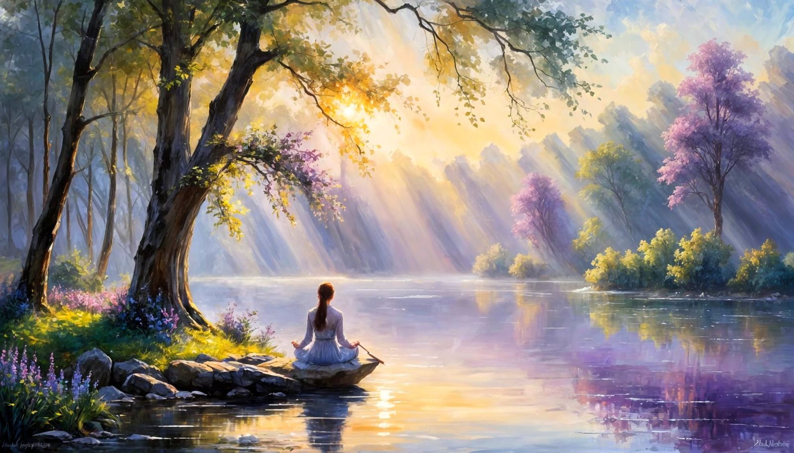 🌸 Still Mind, flowing light, contact with nature, healing serenity.  by @Hugo Raul