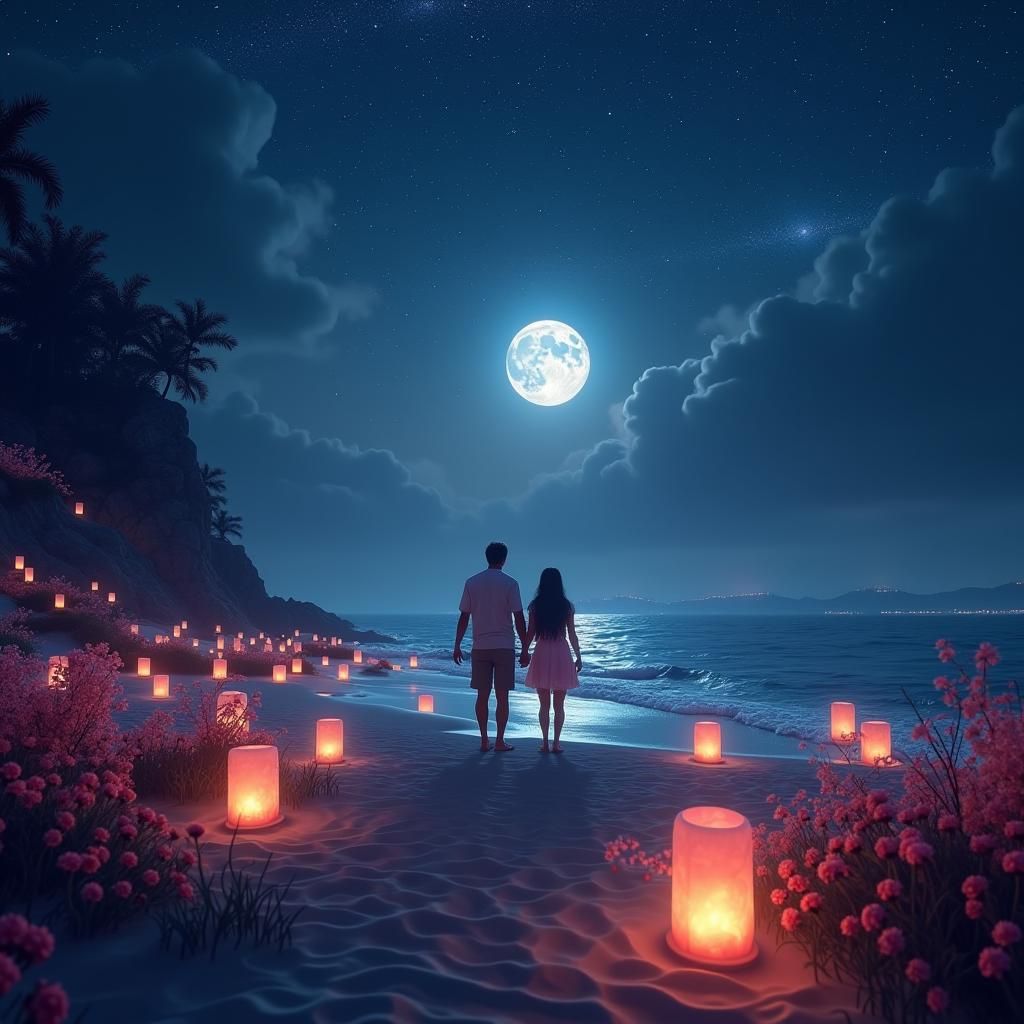 Romantic Getaway Under Starry Galaxy Lights