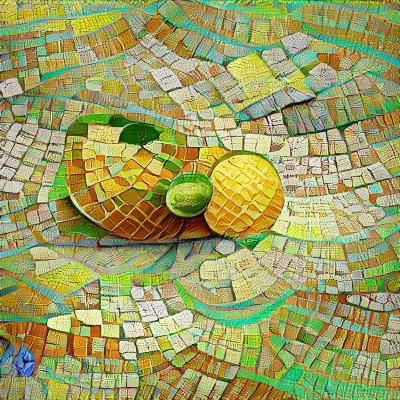 Melon Mosaic digital illustration 8k resolution abstract Van...