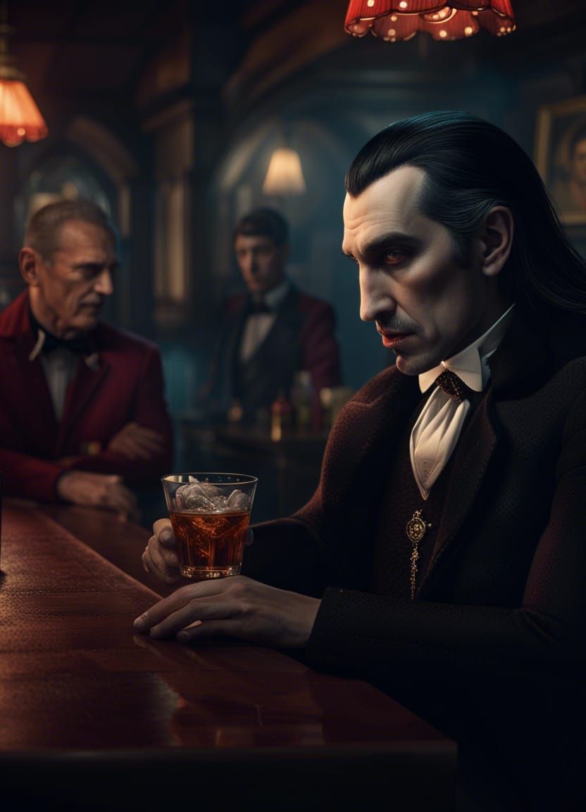 Even Dracula needs a drink  by @Hayasa