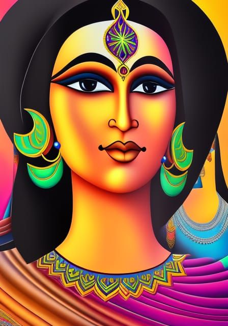 India culture artwork designed pattern designed painting dig...