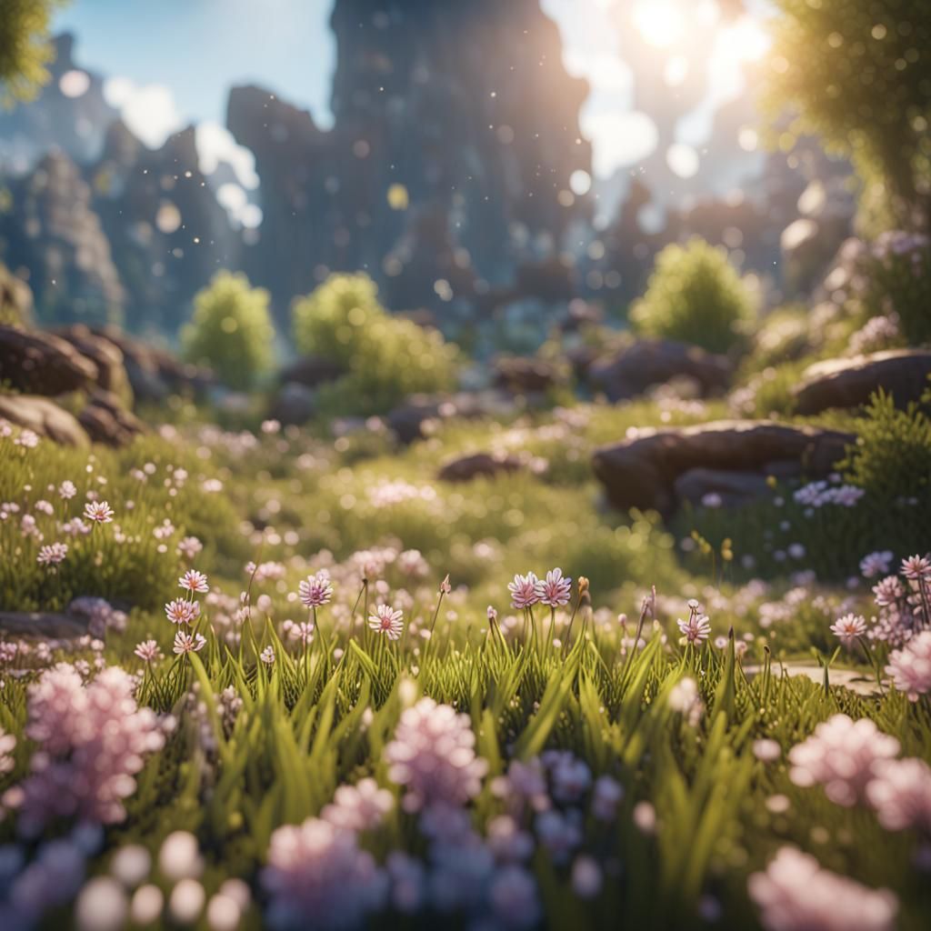 Spring gaming landscape lower viewpoint