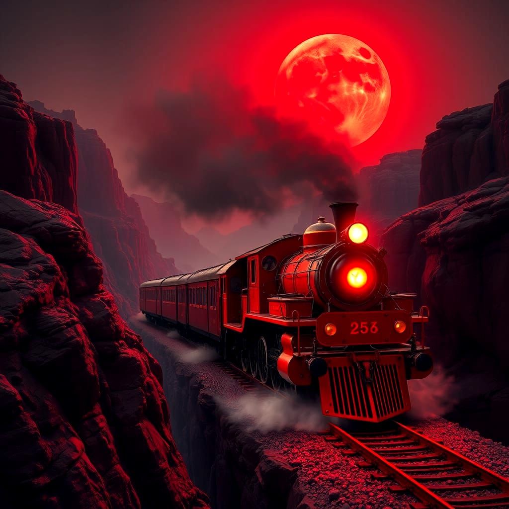 red hot steam train
