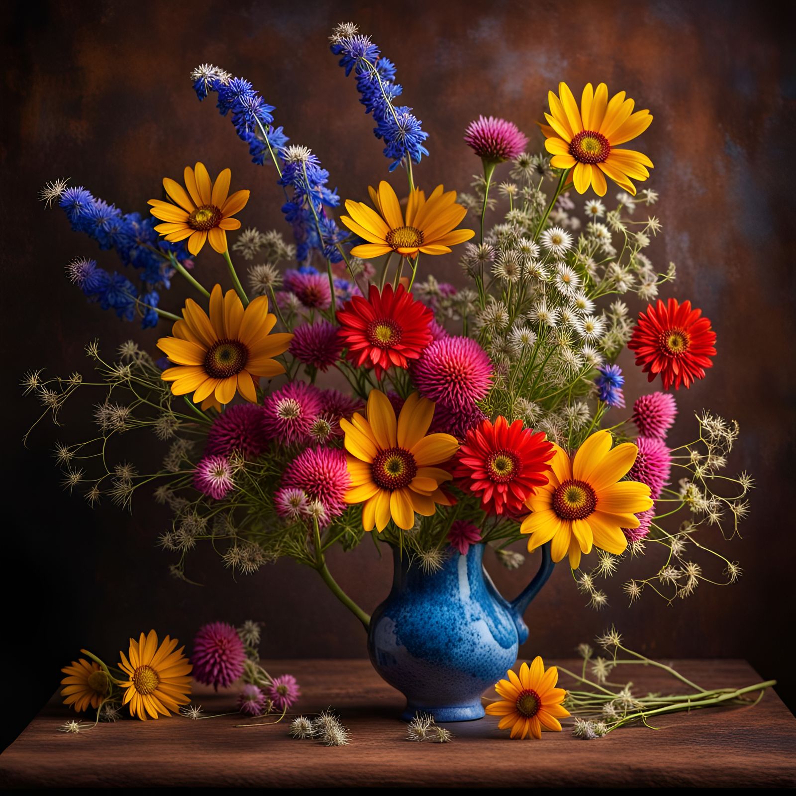 Beautiful arrangement of wildflowers