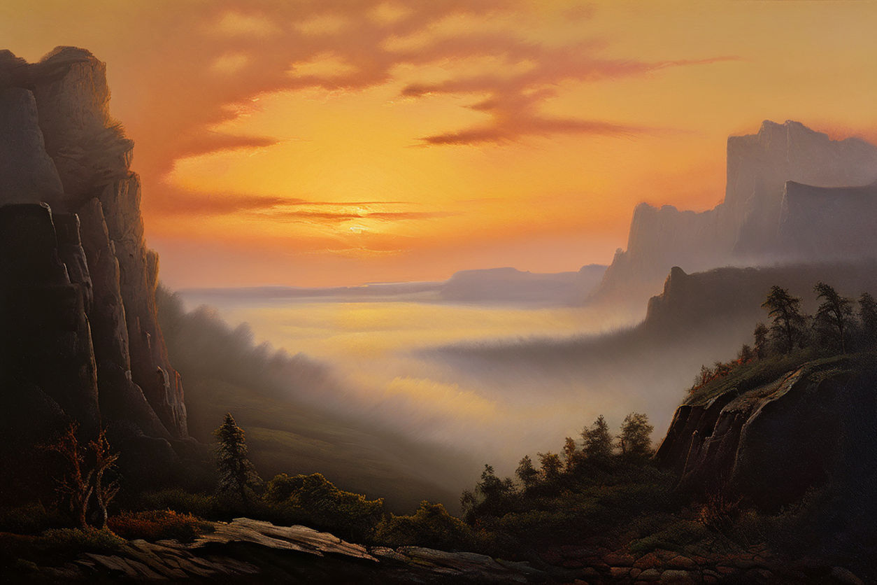 Morning in the Elbe Sandstone Mountains