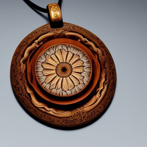 wide shot, a perfect photo of a pendant made of [wood: resin...