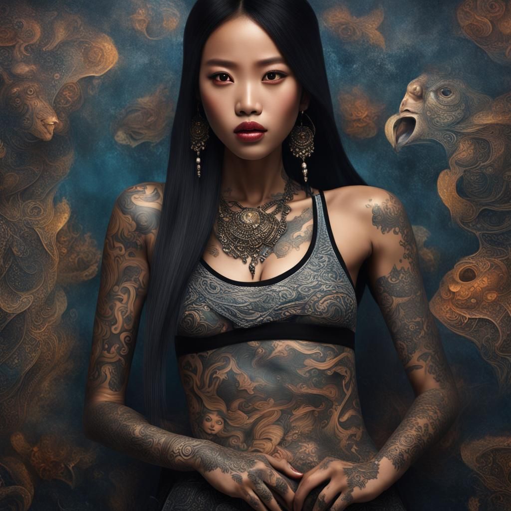 Asian tattoo girl