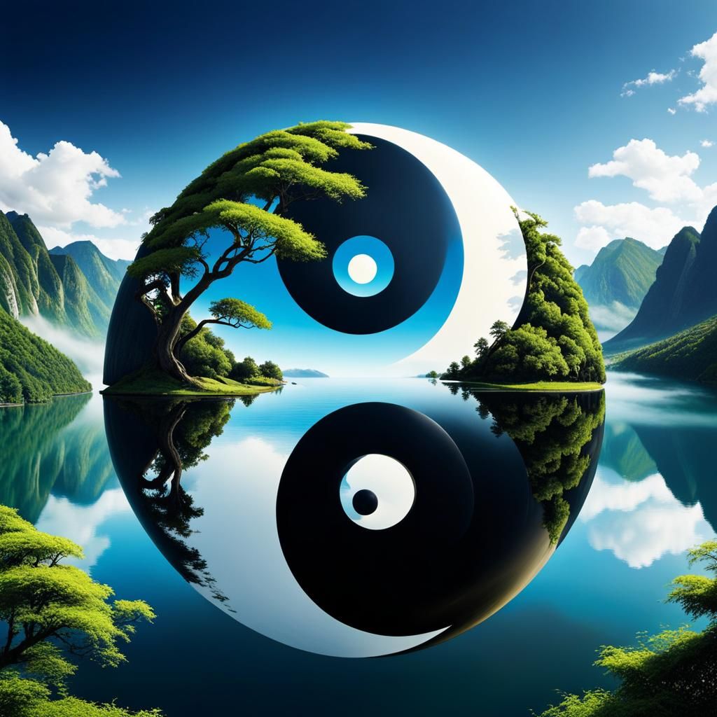 (Scenic yin and yang:1.3) beautiful, masterpiece, gorgeous, ...