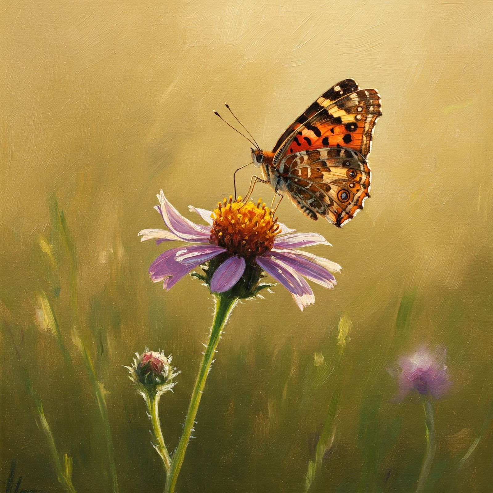 A flower with a butterfly – GE