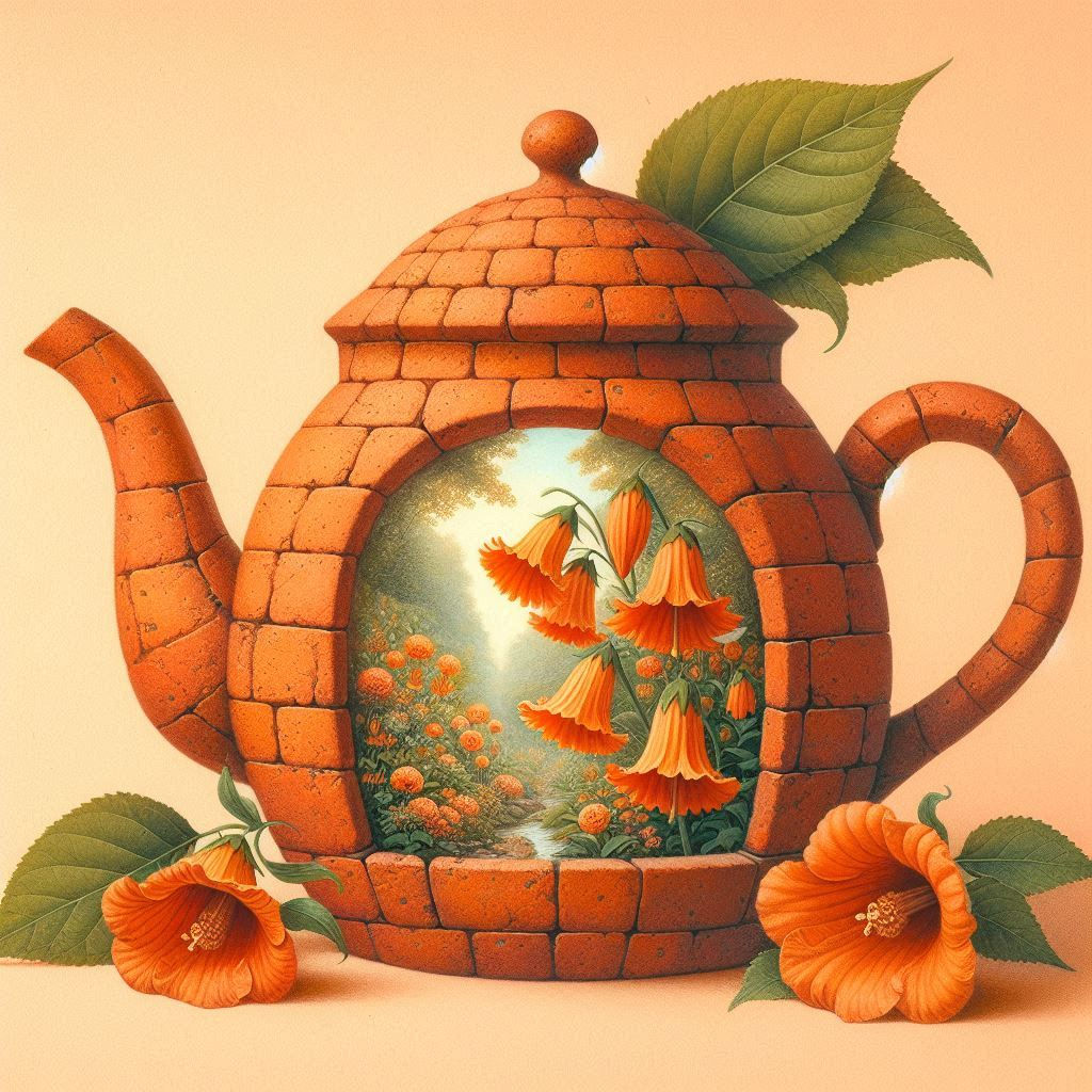 Illustration of a Brick Teapot