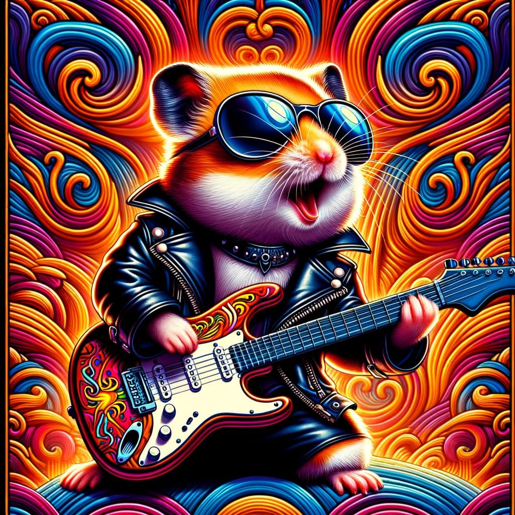 Hamster playing guitar  by @ciloma