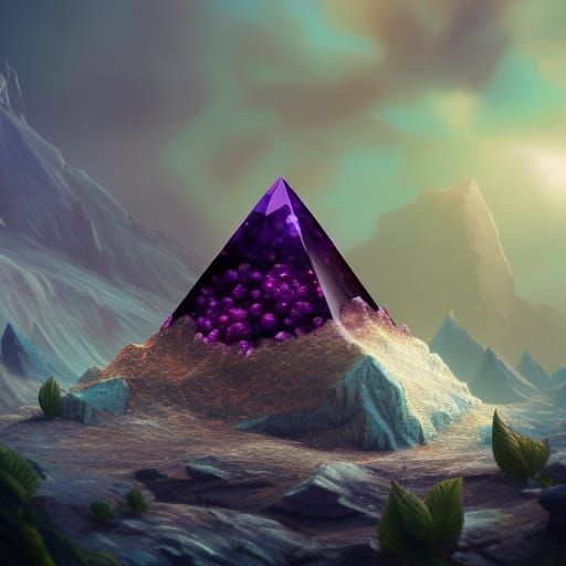 Fantastic marionberry pyramid shaped crystal