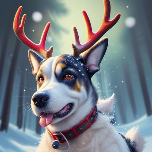 Santas' dog - AI Generated Artwork - NightCafe Creator