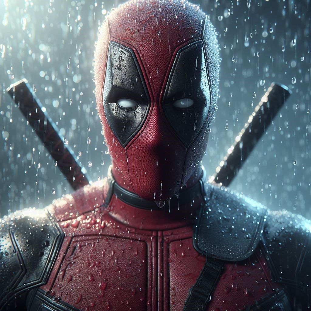 Deadpool in the rain