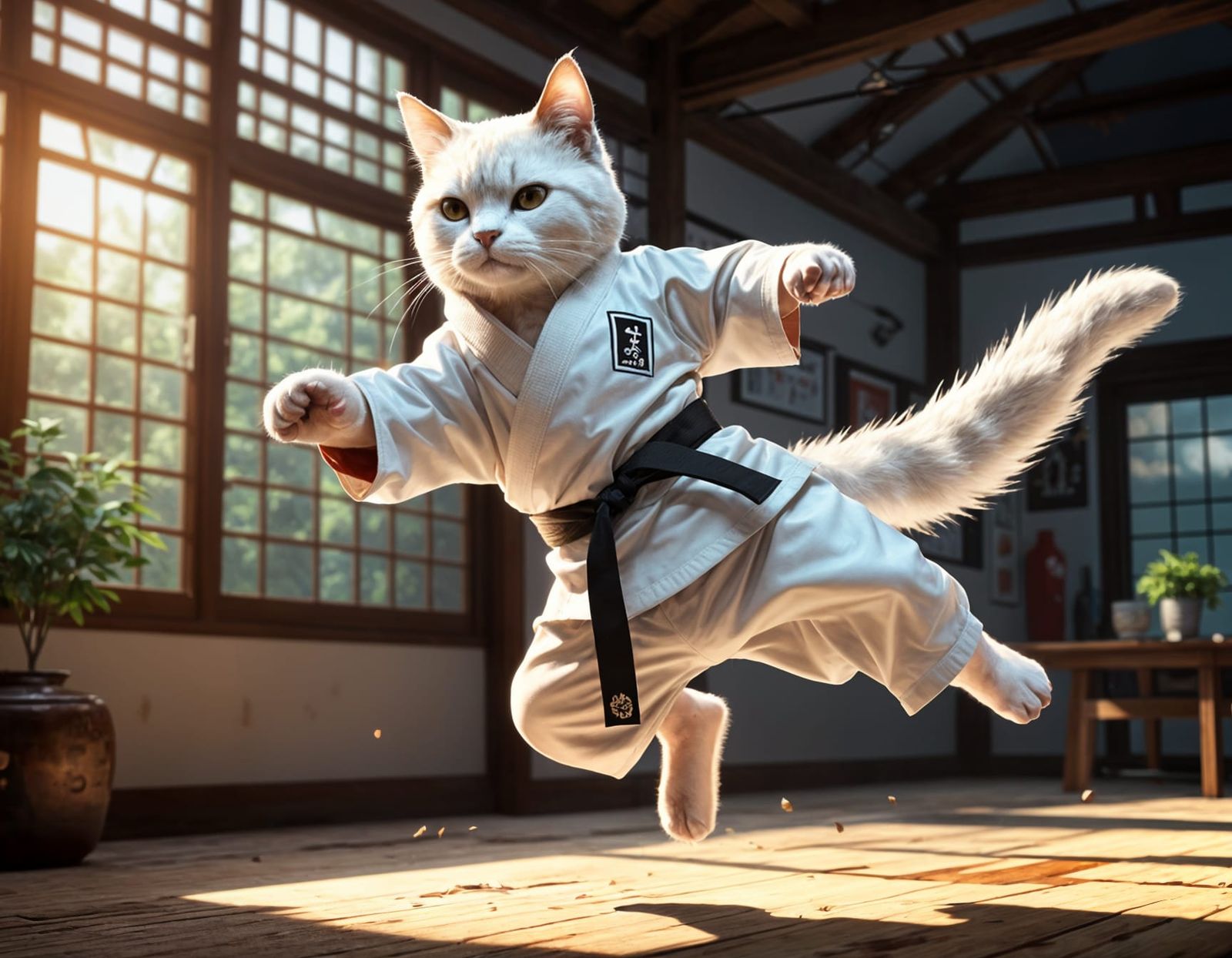 Karate cat   by @Pioma