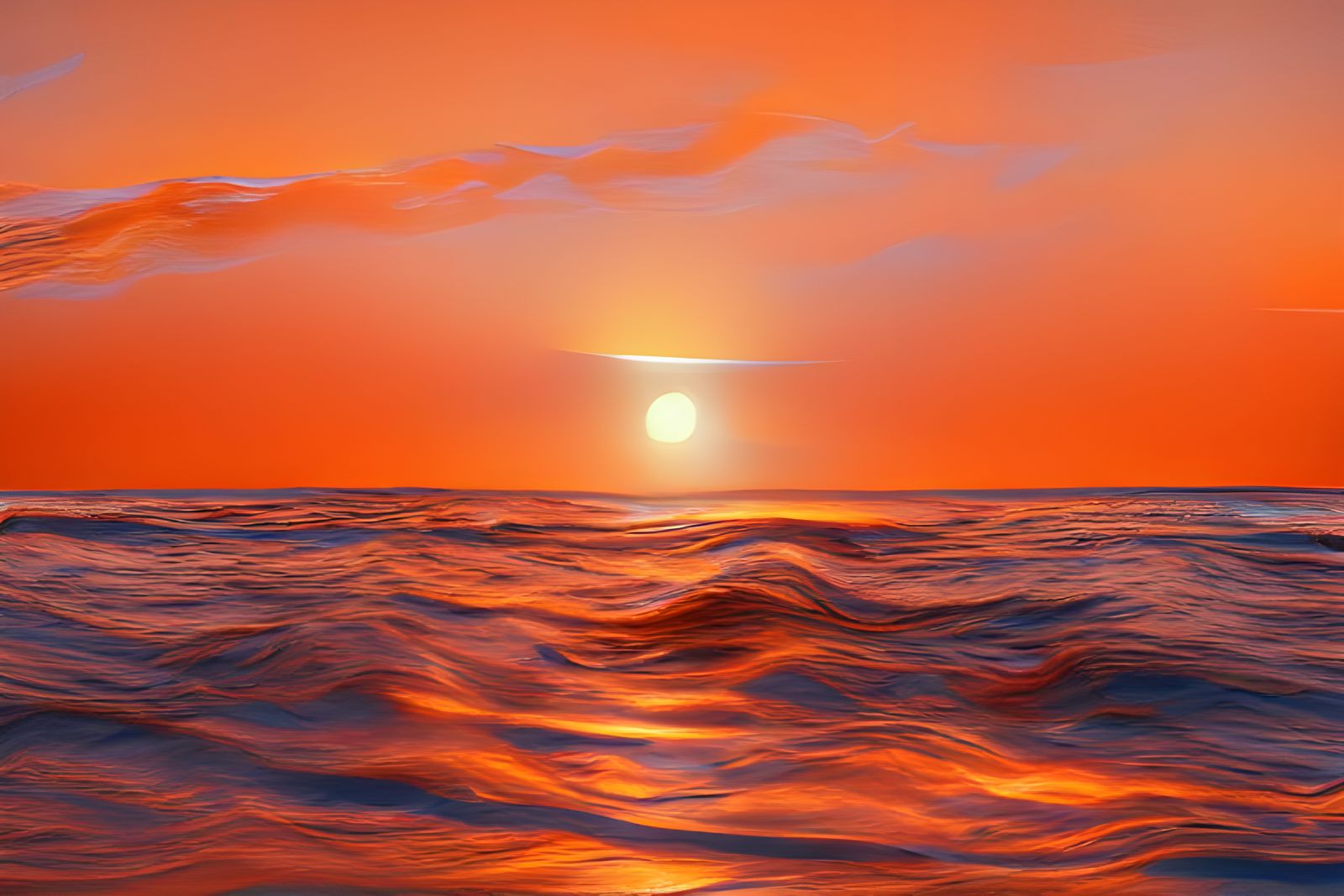 Orange Sunset Ocean