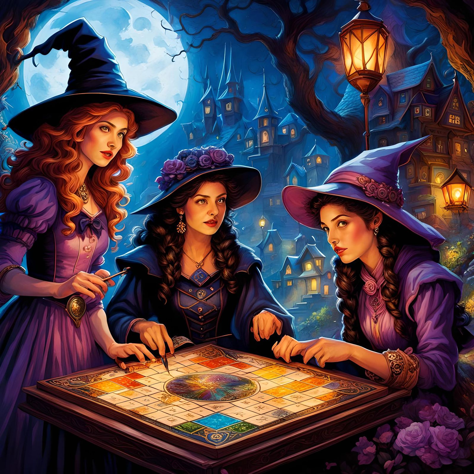 Board Game Witches And Warlocks - AI Generated Artwork - NightCafe Creator