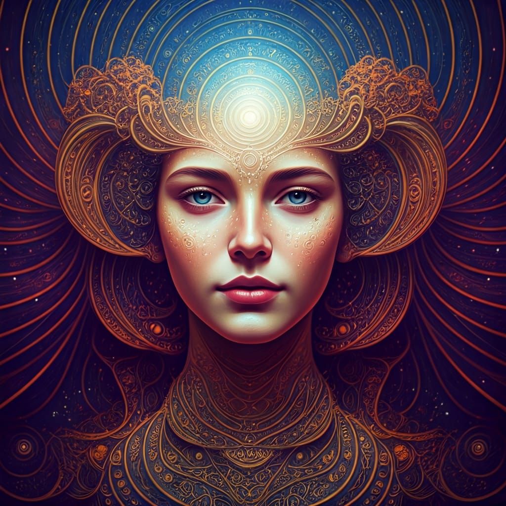 Goddess of the Universe in Cosmic Digital Art - AI Art