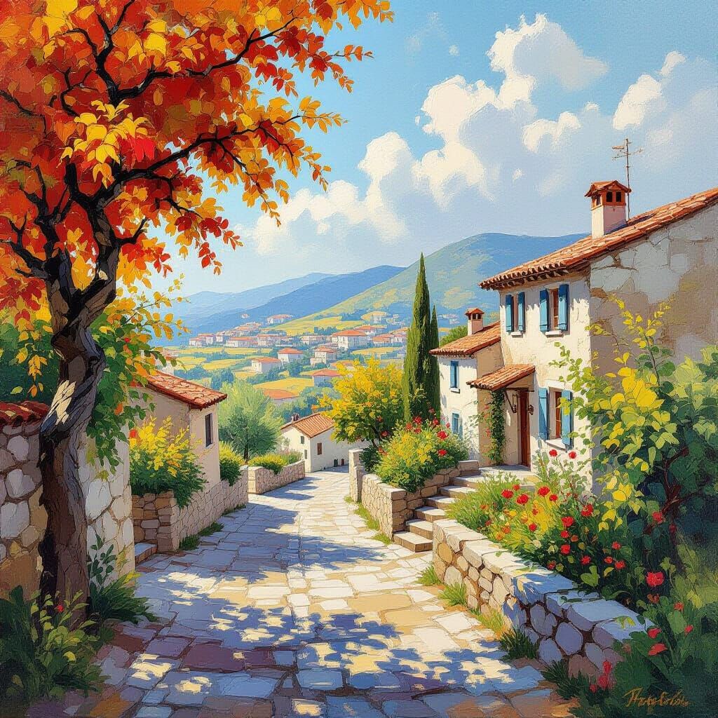 Oil Painting of Abstract Forms