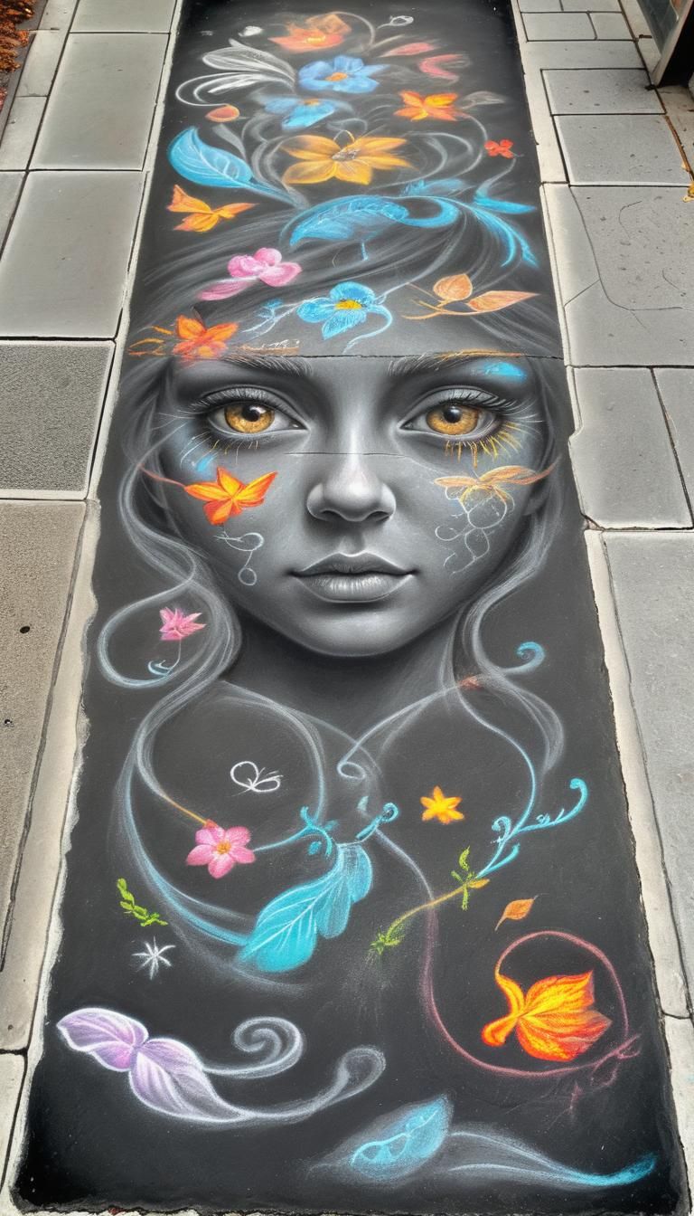 Sidewalk Chalk Art - AI Generated Artwork - NightCafe Creator