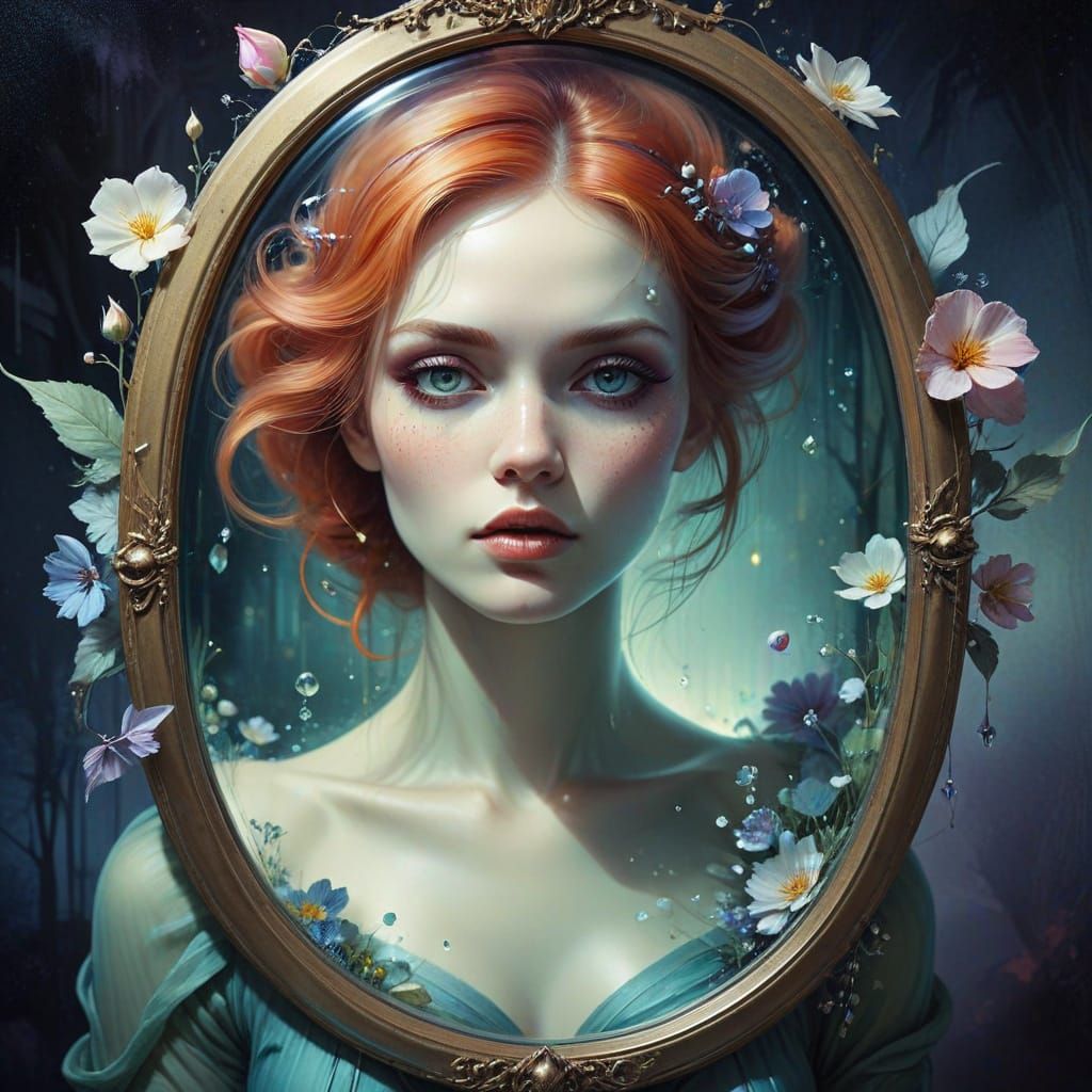magic mirror, anna dittmann, surreal  by @Hek