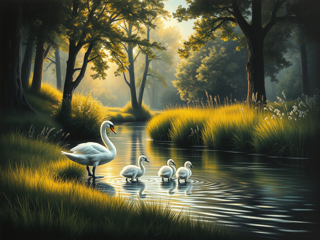 Swans by the River