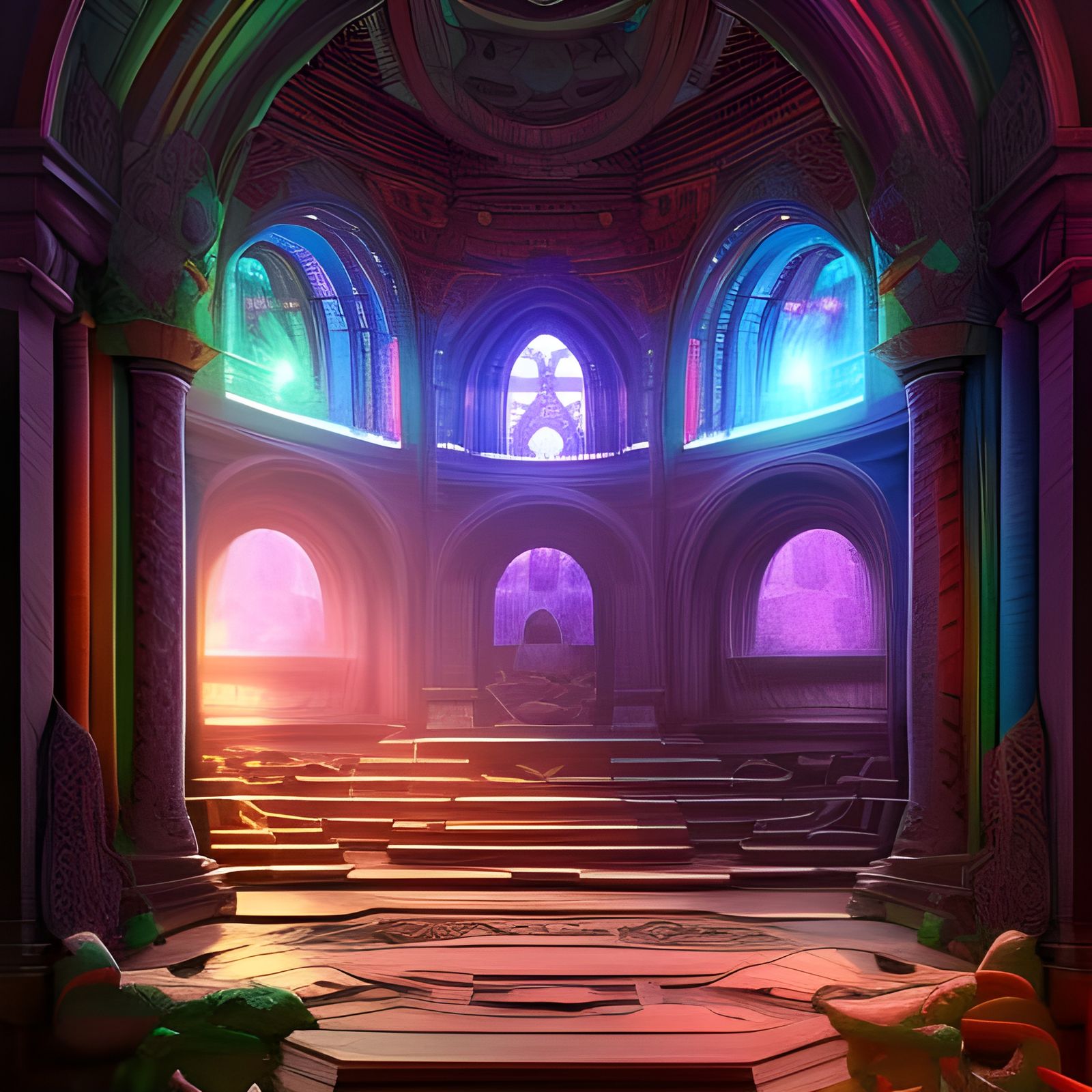 Rainbow Sanctum - AI Generated Artwork - NightCafe Creator