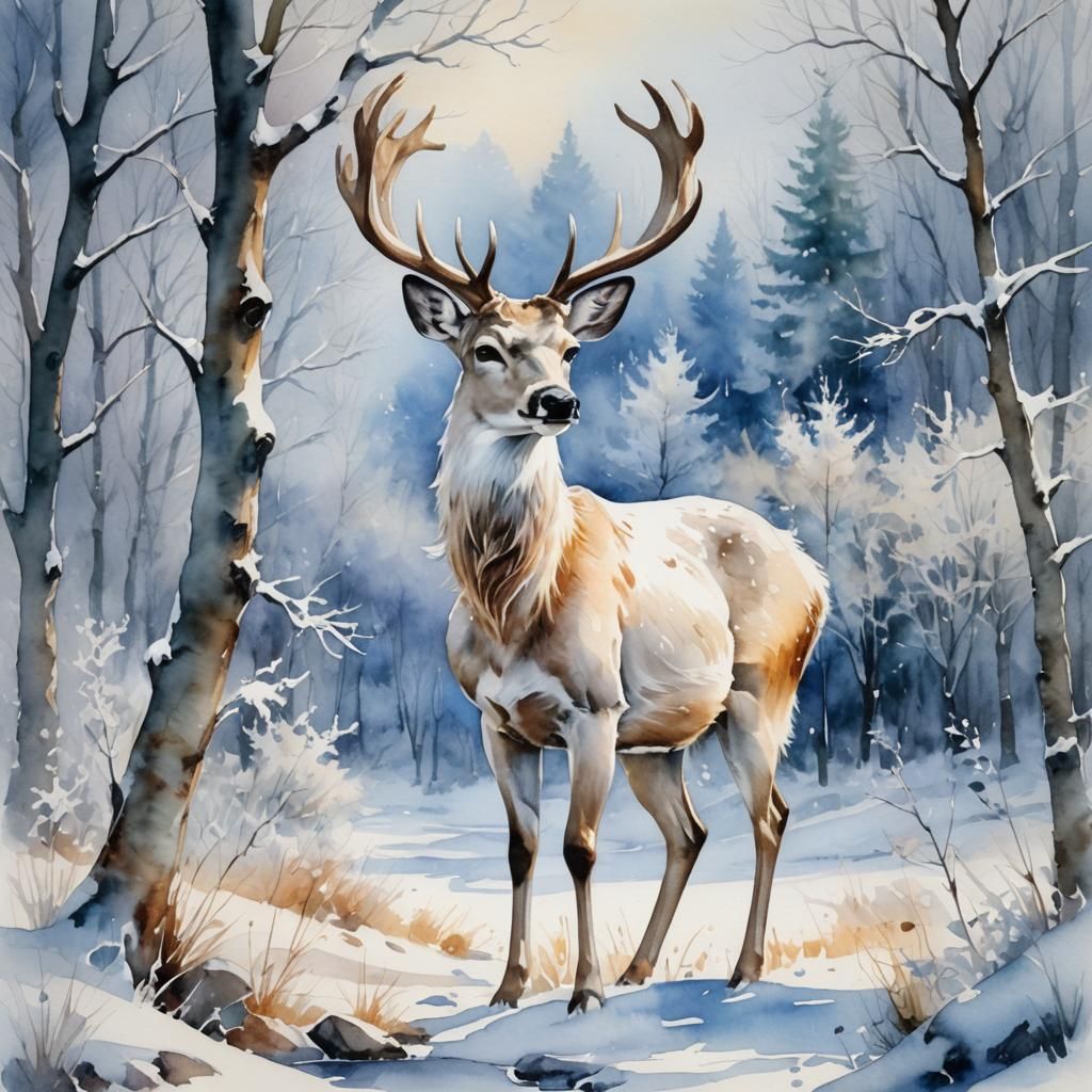 white deer  by @Pezz