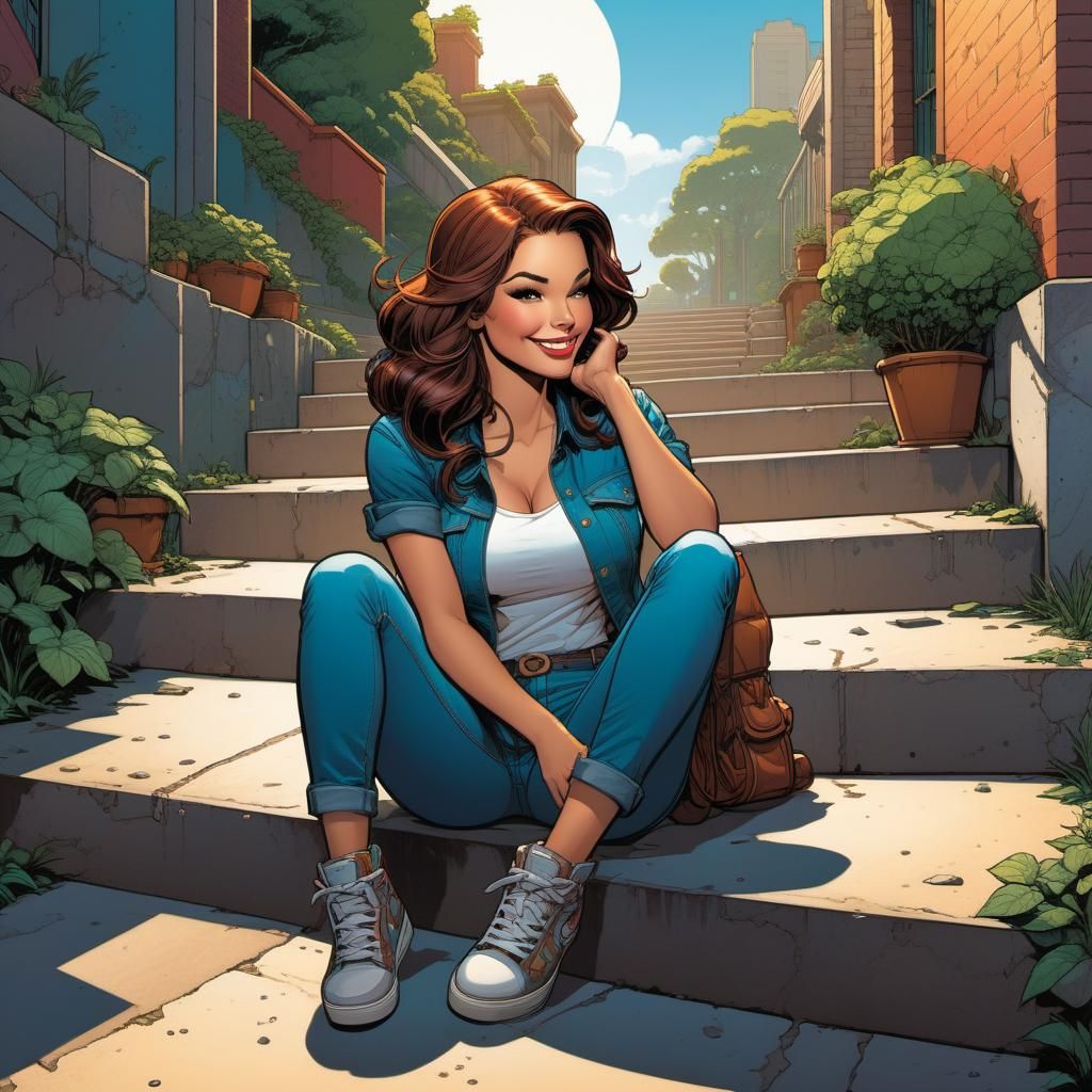 Hyper detailed comic-book cel-shaded illustration masterpiec...
