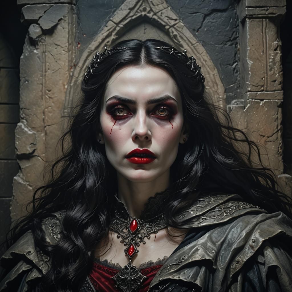 female Dracula Locked In And Laid Out!
