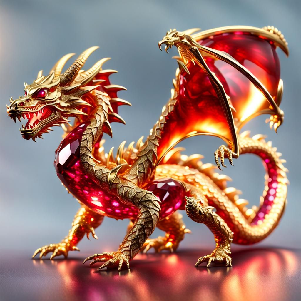 A ruby fire-dragon  by @axelb
