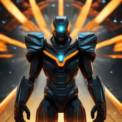 Futuristic Robot Gladiators in a Sci-Fi Coliseum