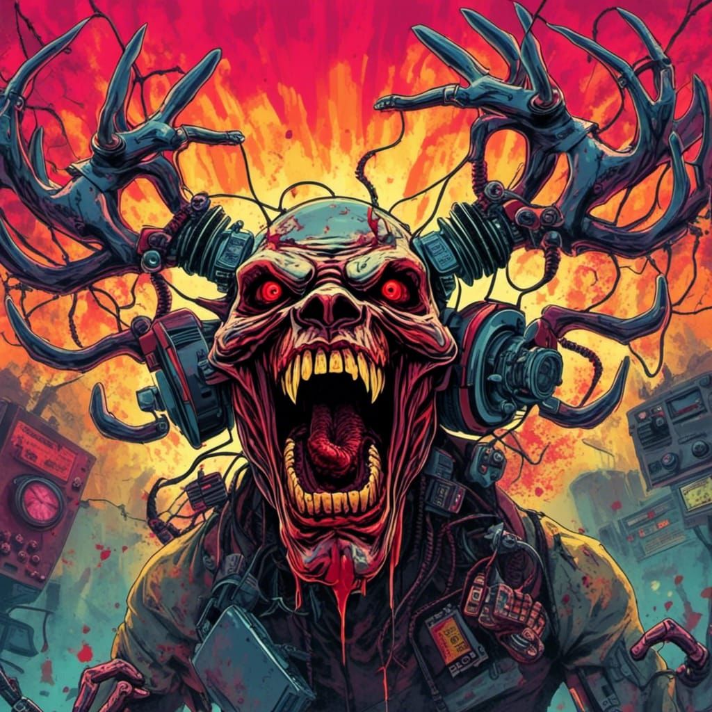 a Moose <lora:Techno Zombies:1.0> 