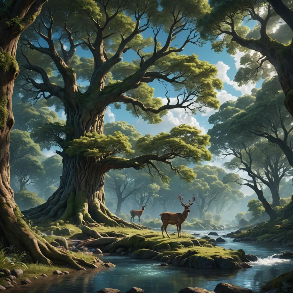 Morning scene in forest 1