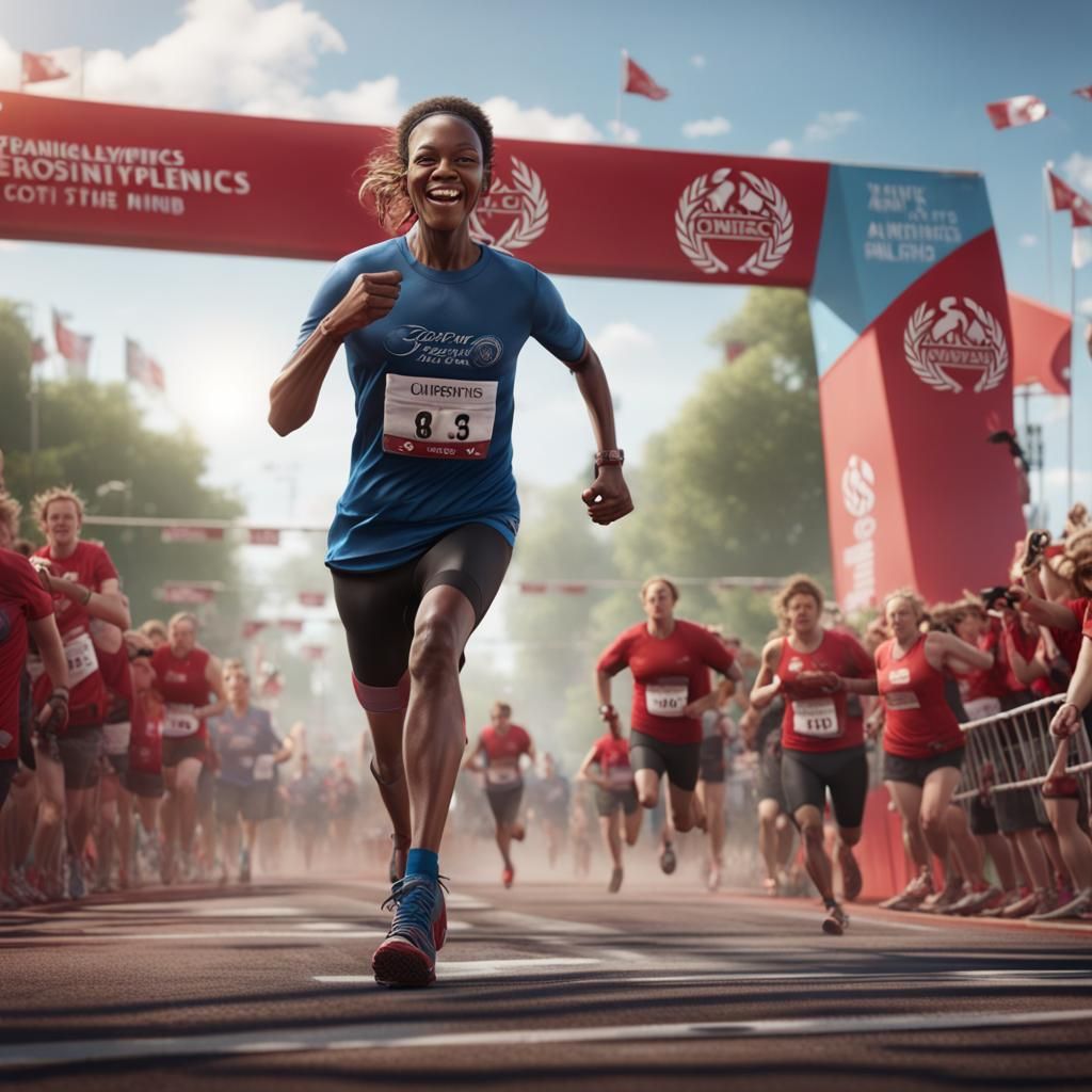 Runners at the special olympics AI Generated Artwork NightCafe Creator