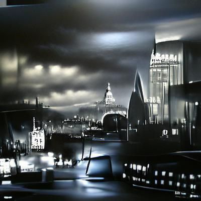 London’s skyline , Winter lighting.