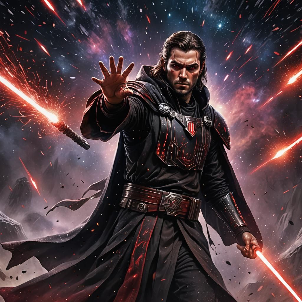 Dark Lord in the sith, double lightsaber, saber throw, light...