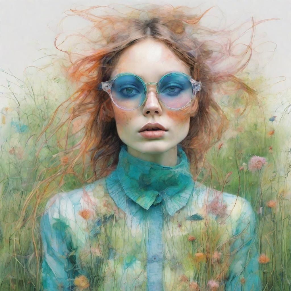 Surreal Pastel Fashion with Abstract Eyes