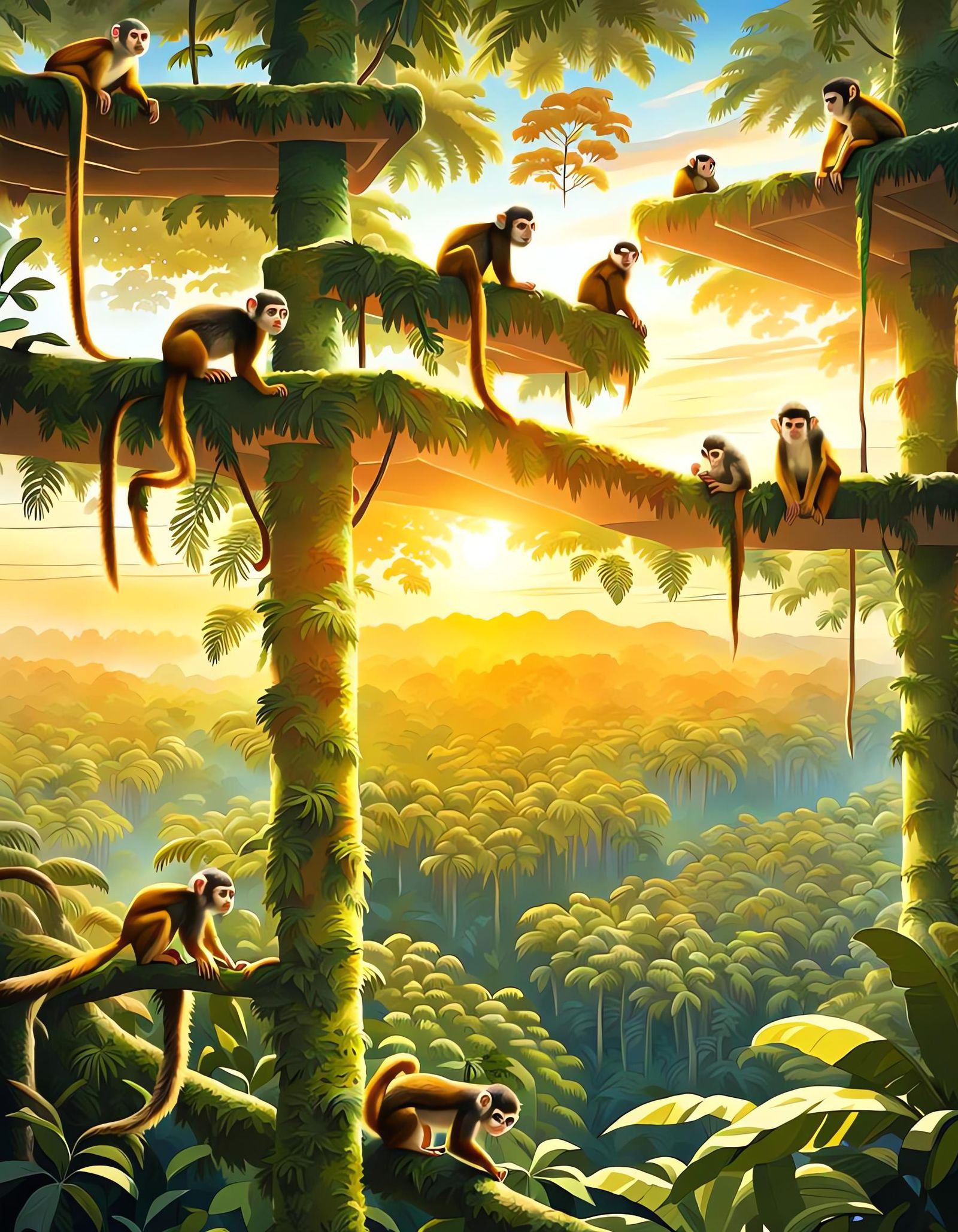 Squirrel Monkeys - AI Generated Artwork - NightCafe Creator