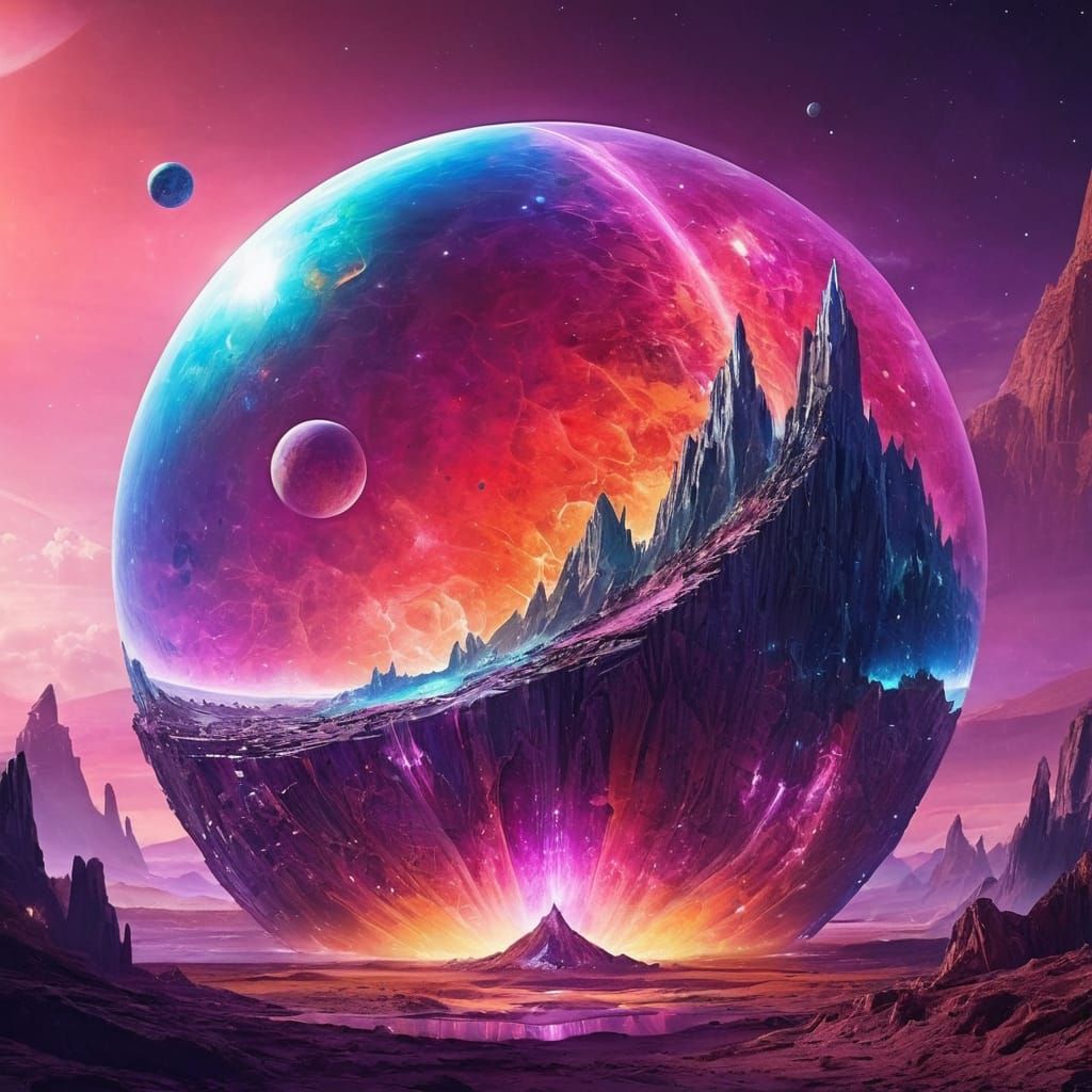 Alien crystal planet