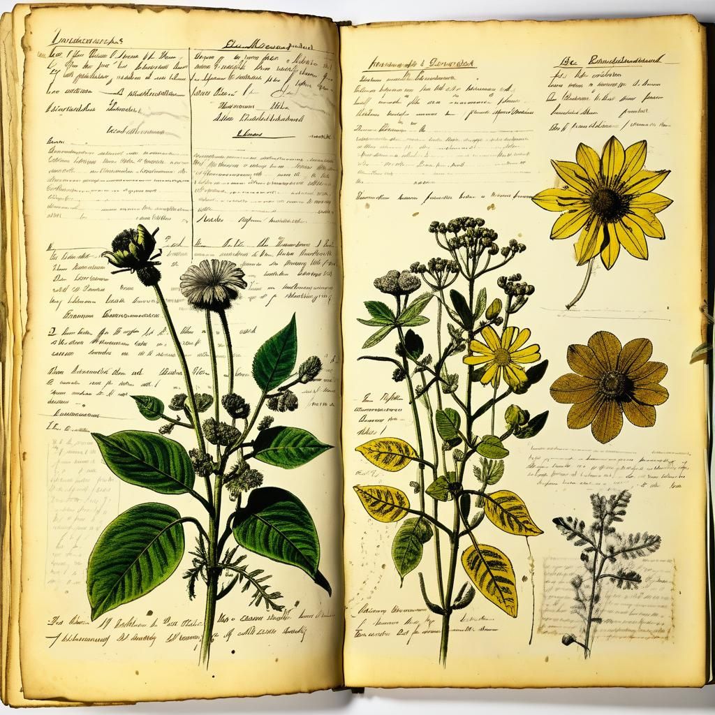 an image of a botanist's sketchbook  by @LavenderDays