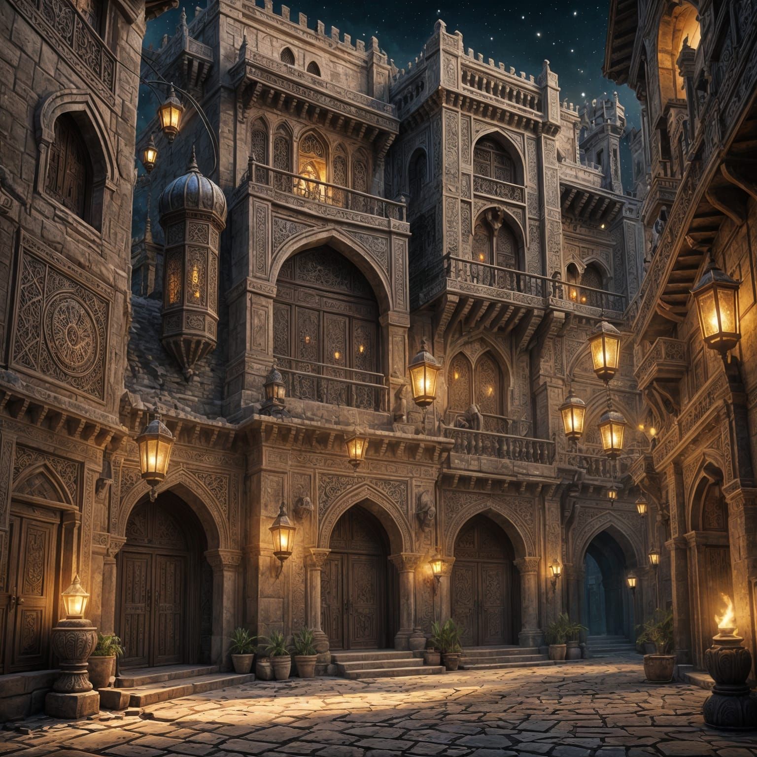A palace during the "Festival of Lights" in Daltigoth (Dragonlance Adventures gdr)