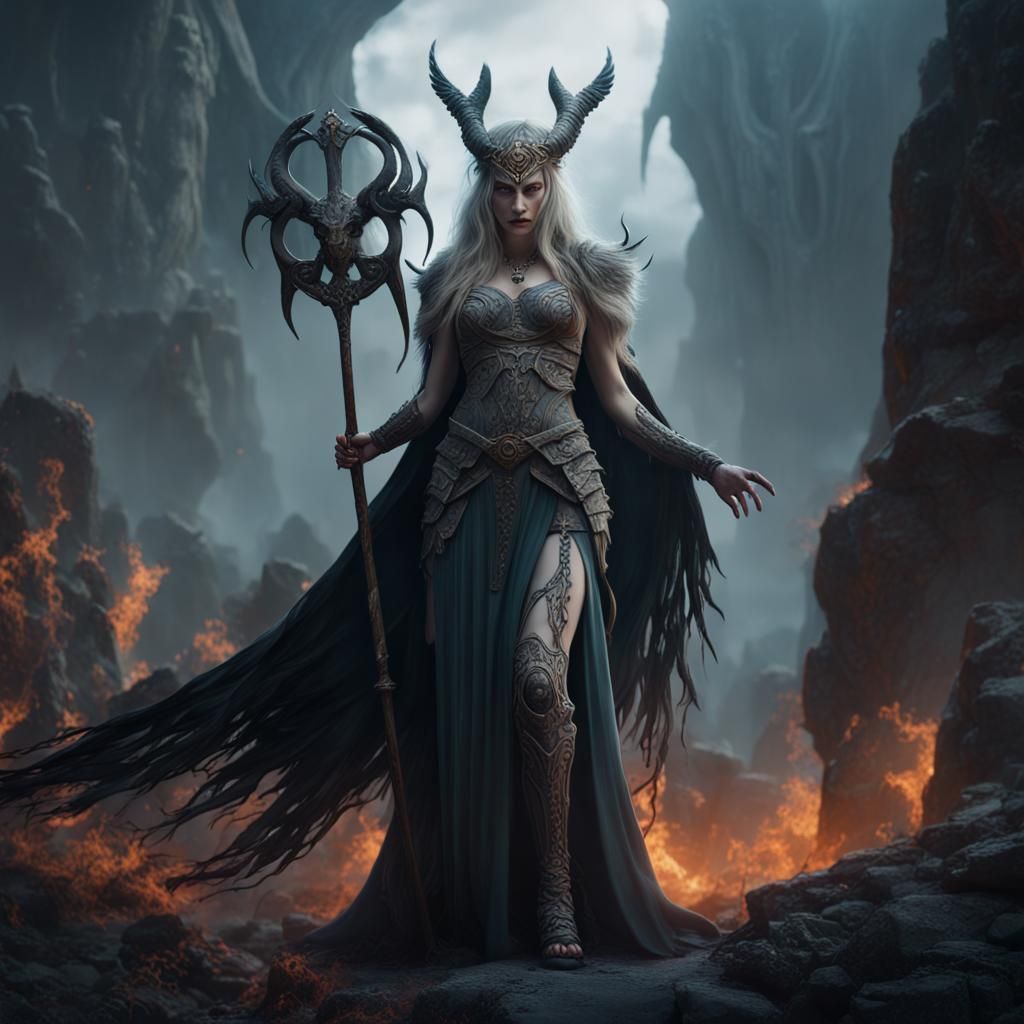 Beautiful Norse Goddess of Death, Hel Mistress of Helheim - AI ...