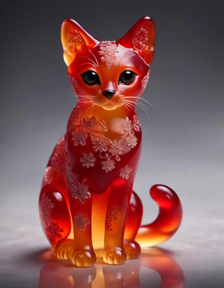 jelly cat in flowers  by @Ignatus