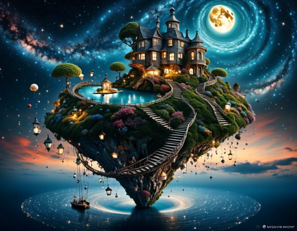 surreal fairy flying island on night  <lora:Fairy night:1.0> 