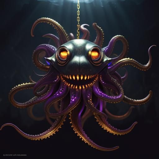 A cinematic composite photograph of DND true form xanathar floating giant head eldritch one eyed kraken eldritch abomination monstrosity cre...