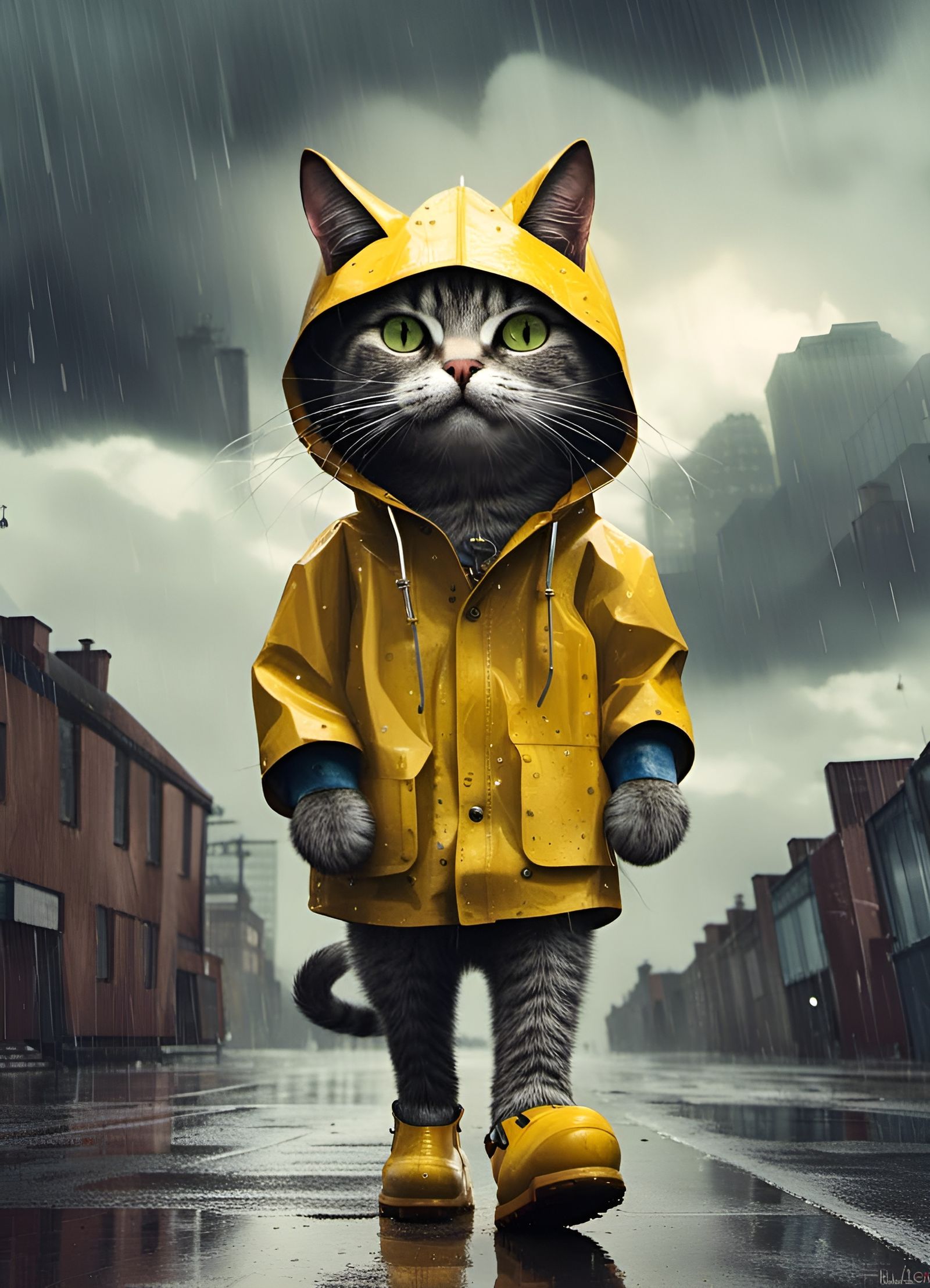 Rain Cat 1 - AI Generated Artwork - NightCafe Creator