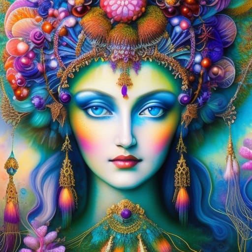 Psychedelic goddess - AI Generated Artwork - NightCafe Creator